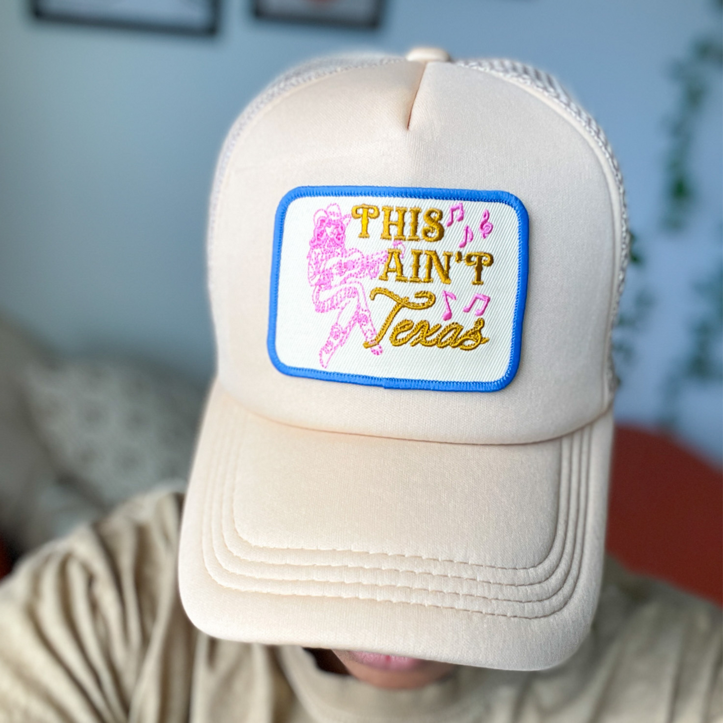 Women's Texas Trucker Hat – Cowgirl Patch, Embroidered Tejas Design