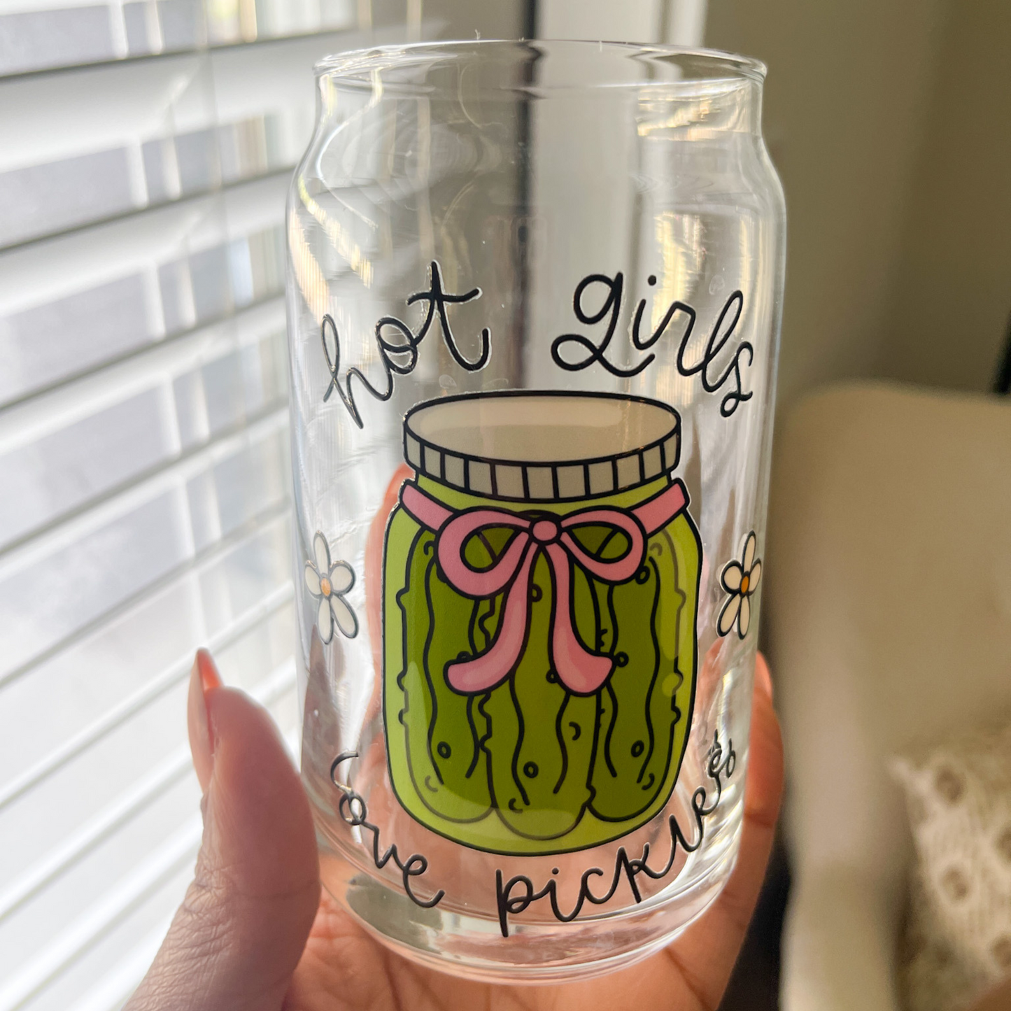 Hot Girls Love Pickles Can Glass Cup