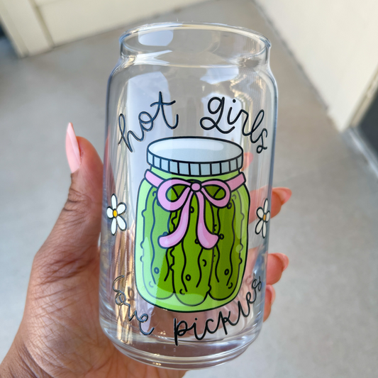 Hot Girls Love Pickles Can Glass Cup