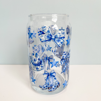 Coastal Cowgirl Can Glass Cup